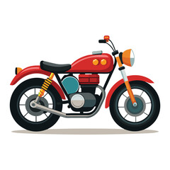 Fototapeta premium Classic Red Motorcycle Illustration Vintage Style Two Wheels Transportation Design