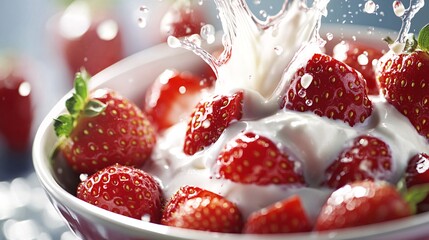 Indulgent Strawberry and Cream Delight with a Touch of Milk - Perfect Summer Dessert