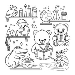 kdp cover, cover, book cover, cartoon illustration, cute coloring book cover, cute kids illustration, cartoon cover, kawaii coloring, easy and bold, kawaii cover, cozy, cozy cover, fuzzy, hygge, color