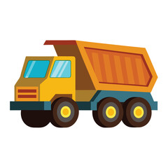 Illustration of a Yellow Dump Truck for Construction and Transportation