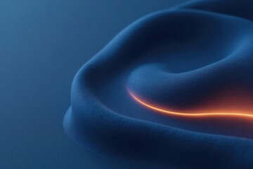 Minimalist abstract artwork featuring delicate brush movements in blue tones