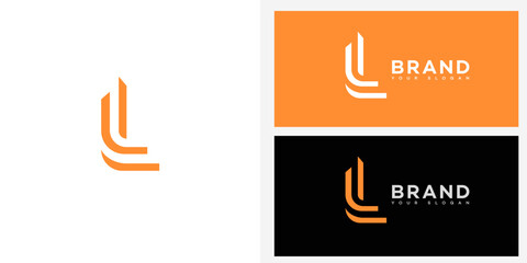 Modern Minimalist Orange Letter L Logo Design Brand Identity
