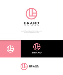 Minimalist Pink Brand Logo Design with Letter L Monogram