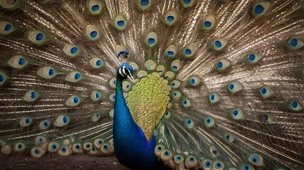 Obraz premium Peacock Displaying Vibrant Feathers