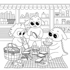 kdp cover, cover, book cover, cartoon illustration, cute coloring book cover, cute kids illustration, cartoon cover, kawaii coloring, easy and bold, kawaii cover, cozy, cozy cover, fuzzy, hygge, color