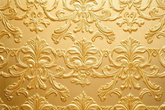 Fototapeta Golden floral pattern background with vintage style. Ornate decorative design wallpaper