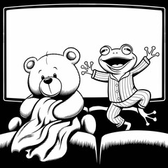 kdp cover, cover, book cover, cartoon illustration, cute coloring book cover, cute kids illustration, cartoon cover, kawaii coloring, easy and bold, kawaii cover, cozy, cozy cover, fuzzy, hygge, color