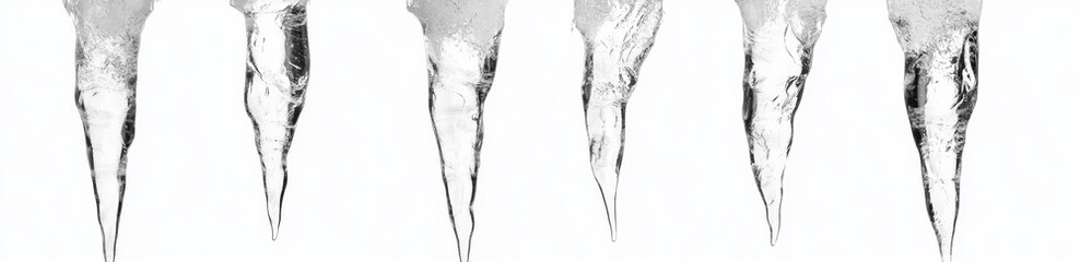Icicles Against White Background