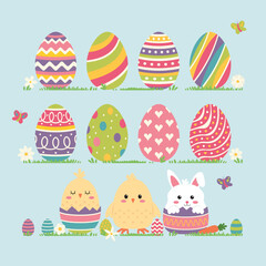 Hand Drawn Happy Easter Day illustration Vector