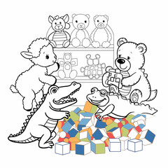 kdp cover, cover, book cover, cartoon illustration, cute coloring book cover, cute kids illustration, cartoon cover, kawaii coloring, easy and bold, kawaii cover, cozy, cozy cover, fuzzy, hygge, color