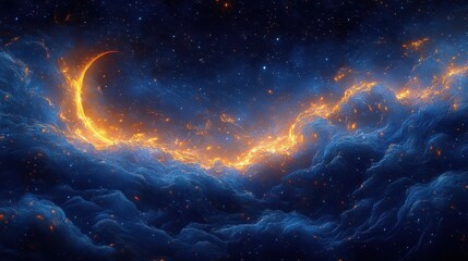 Obraz premium Ethereal Digital Painting of Silk Fabric with Swirling Patterns and Bright Colors Capturing the Essence of Cosmic Beauty and Fluid Movement
