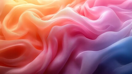 Obraz premium Digital Rendering of Swirling Silk Fabric in Soft Pastel Colors Creating a Dreamy and Ethereal Abstract Background for Textures
