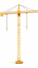 3D Render of a Yellow Construction Crane Isolated on White Background