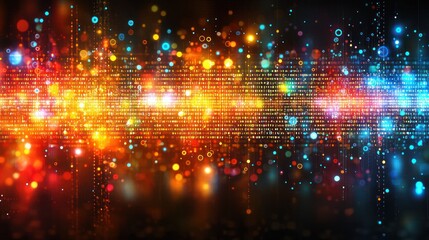 Obraz premium Vibrant Digital Wave: A Symphony of Light and Data