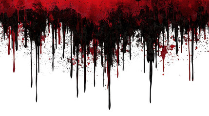Fototapeta premium Abstract dark and bloody paint splatters on a white background