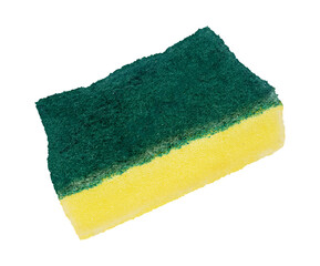 green sponge for washing isolated on white background