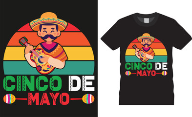 Cinco de mayo Mexican new Colorful typography vector t-shirt design template