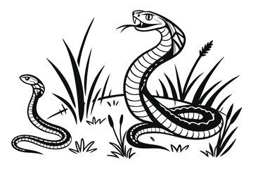 vector illustration of a black snake
