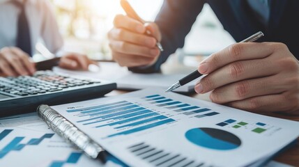 A bank manager providing advice on financial services to a client in a meeting.