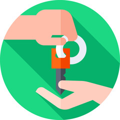 door key Illustration on a white background