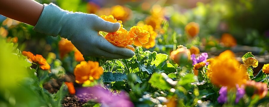 In the heart of the urban landscape, a group of dedicated volunteers comes together, their hands adorned with gloves, ready to breathe life into a community garden With smiles as radiant as the sun