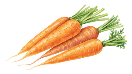 Fresh Carrots PNG – Realistic Vegetable Illustration on Transparent Background