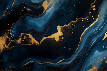 Abstract black, blue and gold background