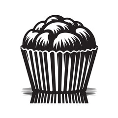 Black Color Muffin Tin Silhouette Vector Illustration, Solid White Background