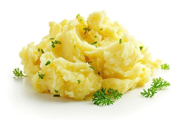 High Resolution Visual of Mashed Potato Isolated on White Background