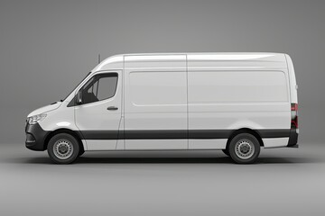 High Quality Image of Van Profile Modern White Cargo Van for Delivery and Transport Services