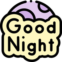 good night Illustration on a white background