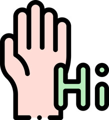 hi Illustration on a white background