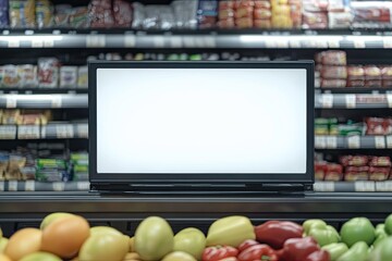 Ultra Quality Picture of Grocery Store Shelf Stopper Mockup, Front View