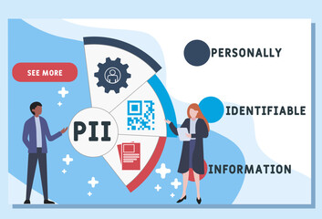 PII - Personally Identifiable Information acronym. business concept background. vector illustration concept with keywords and icons. lettering illustration with icons for web banner, flyer, landing pa