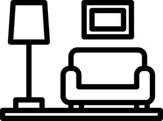 living room Illustration on a white background.