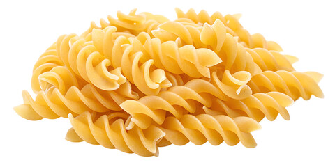 Dry Fusilli Pasta PNG – Raw Spiral Noodles Isolated on White Background