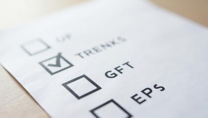 Close-up of ballot paper with marked choices on white background, responsibility, global