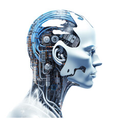 AI Robot Concept on transparent background