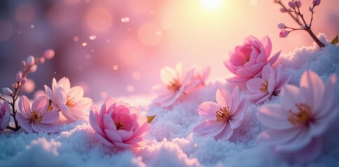 Subtle interplay of light, soft pastel shades, canvas, minimal, airy