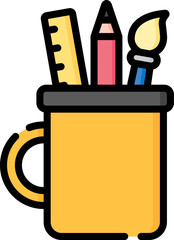 pencil holder Illustration on a white background.