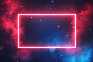 Obraz premium A clean and professional rectangular frame with gently glowing stars in varying shades of red and blue.
