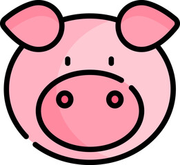 pig Illustration on a white background.
