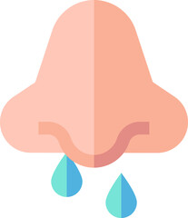 runny nose Illustration on a white background.