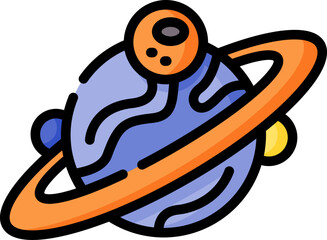 saturn Illustration on a white background.