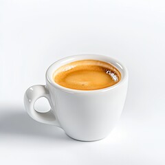Fototapeta premium Espresso shot highlighted with crema coffee shop closeup image minimalist setting artistic viewpoint