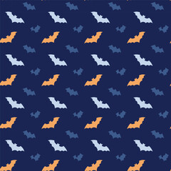 Fototapeta premium Halloween bat flat style monochrome minimalist on dark blue background