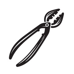 Black Color Tongs Silhouette Vector Illustration, Solid White Background