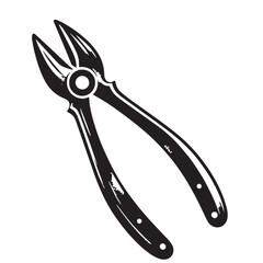 Black Color Tongs Silhouette Vector Illustration, Solid White Background