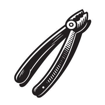 black and white pliers tool clip art preview