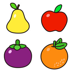 다양한 과일 일러스트